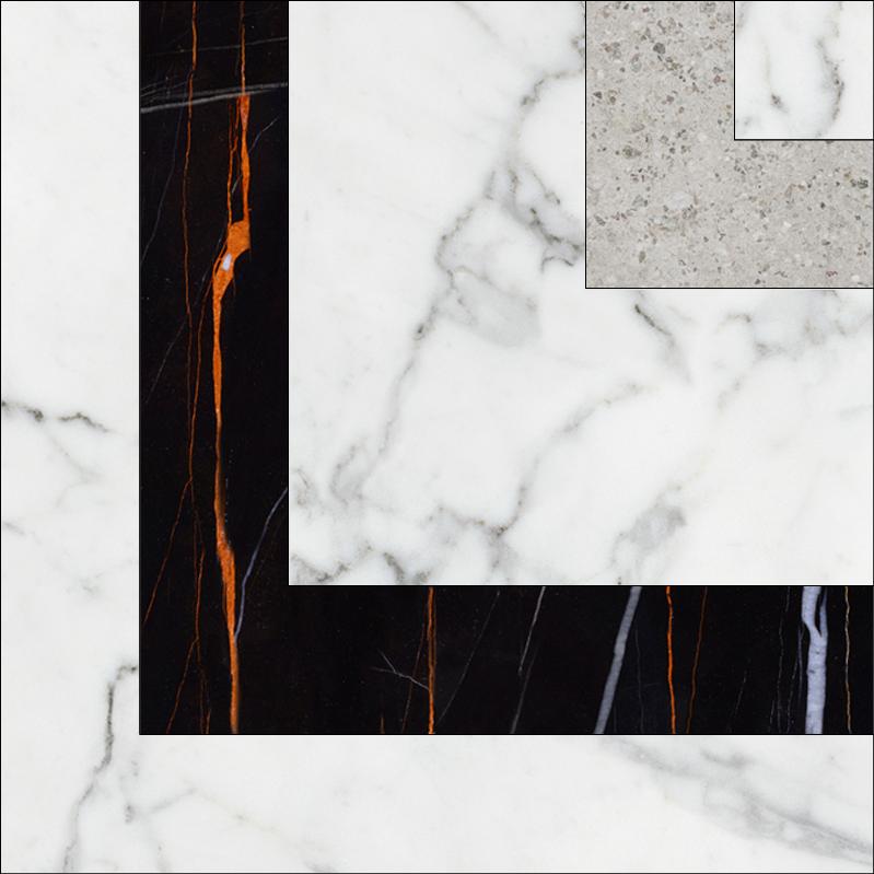 Декор Marble Trend Carrara (Марбл Тренд Каррара) 100x100 тако белый K-1000/MR/t01-cut