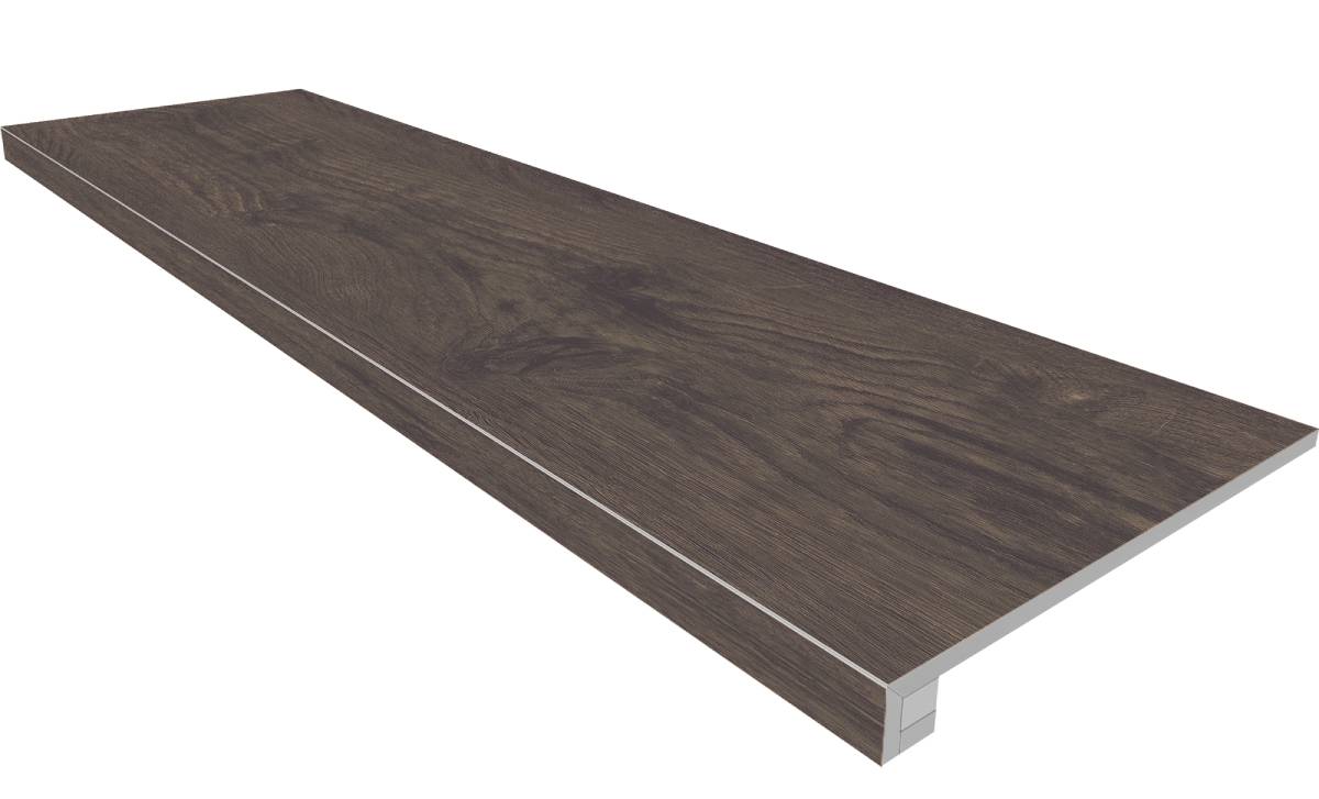 Ступень Selection Walnut 330x1200 (прямоугольный бортик) без насечек+подступенок 145x1200 неполир. SI04