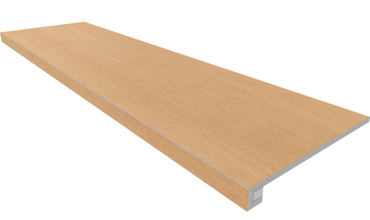 Ступень Classic Wood Honey Oak 330x1200 (прямоугольный бортик) без насечек+подступенок 145x1200 неполир. CW04