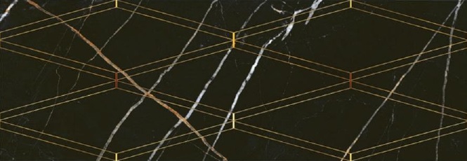 Декор настенный Black & Gold Rombi 242x700 черный Декор настенный Black & Gold Rombi 242x700 черный фото