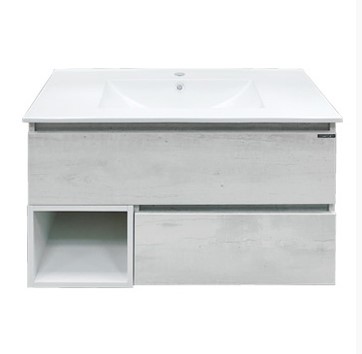 Тумба-умывальник Турин-90 дуб белый с раковиной Comforty 90E 905x495x470 фото