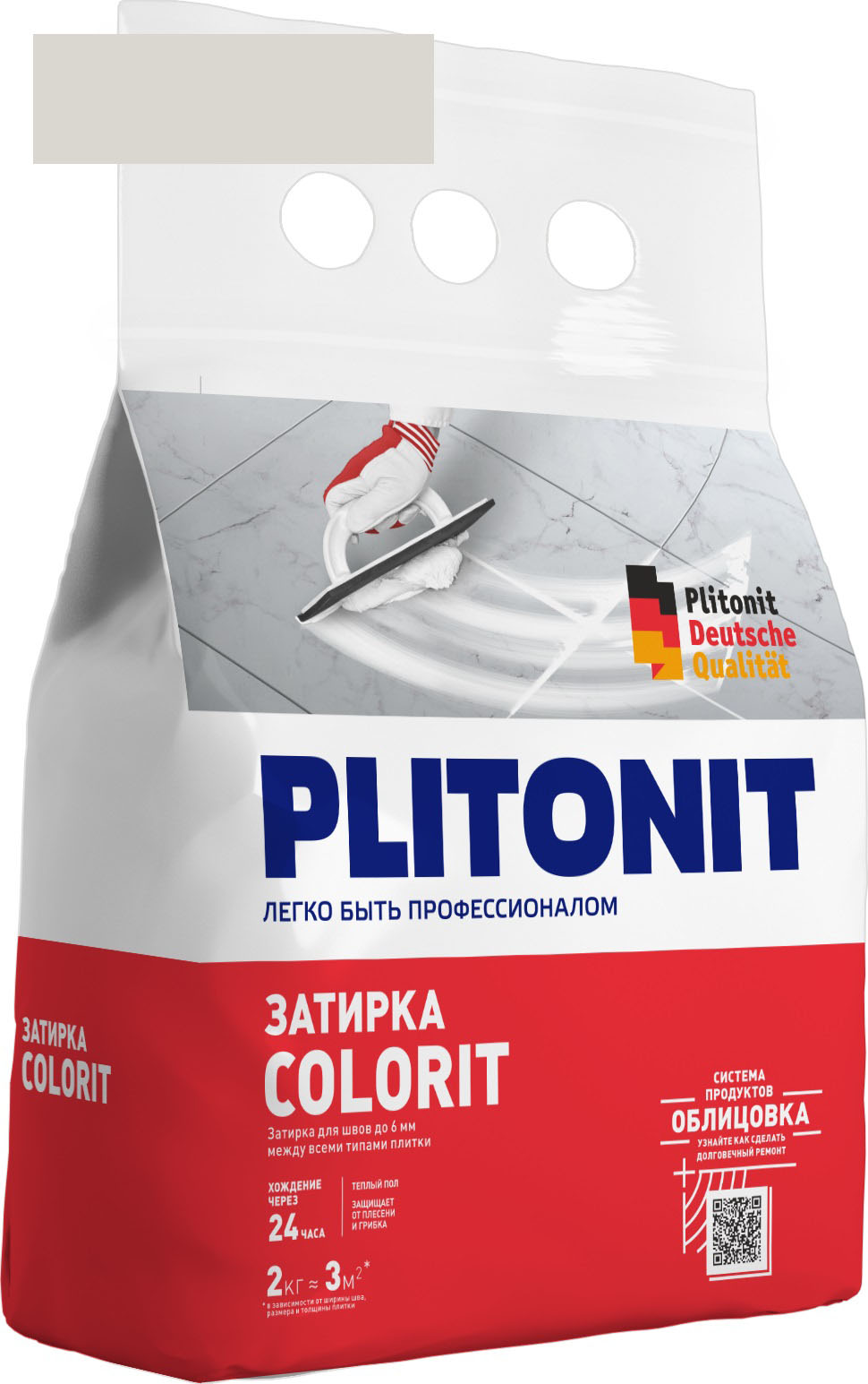 Затирка для швов Plitonit Colorit, светло-серая (2 кг)