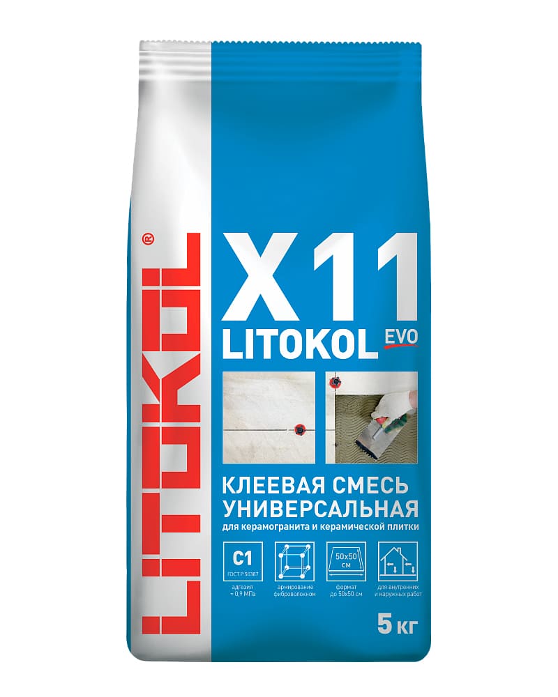 Клеевая смесь Litokol X11 EVO (класс C1) 5 кг