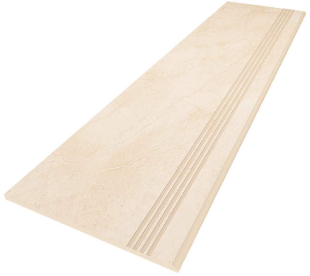 Ступень Marmulla Light Beige 300x1200 неполированная с насечками MA02