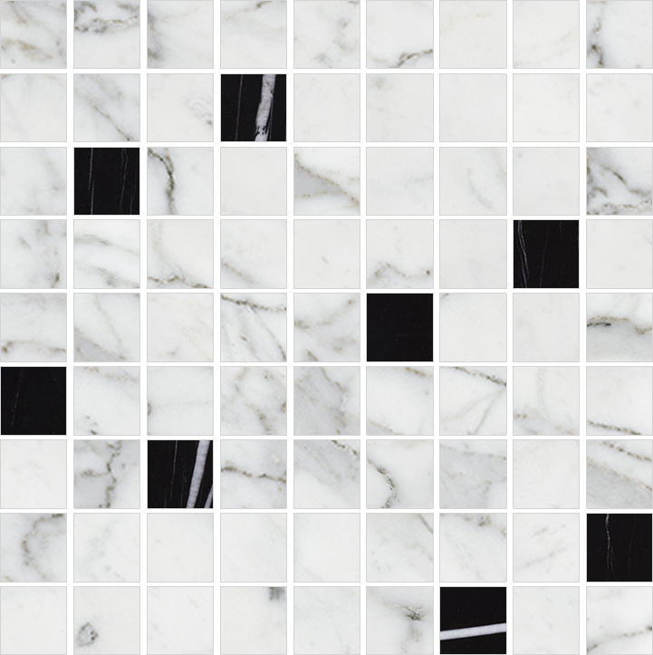 Мозаика Marble Trend Carrara/Nero Dorato (Марбл Тренд Каррара/Неро Дорато) 300x300 белая K-1000(1004)/LR/m21