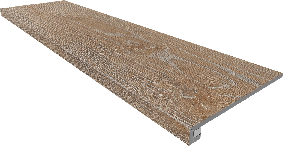 Ступень Kraft Wood Rusty Beige 330x1200 (прямоугольный бортик) без насечек+подступенок 145x1200 структур. KW01