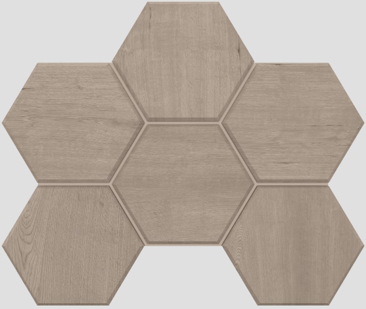 Мозаика Classic Wood Rusty Beige Hexagon 250x285 неполированная CW01