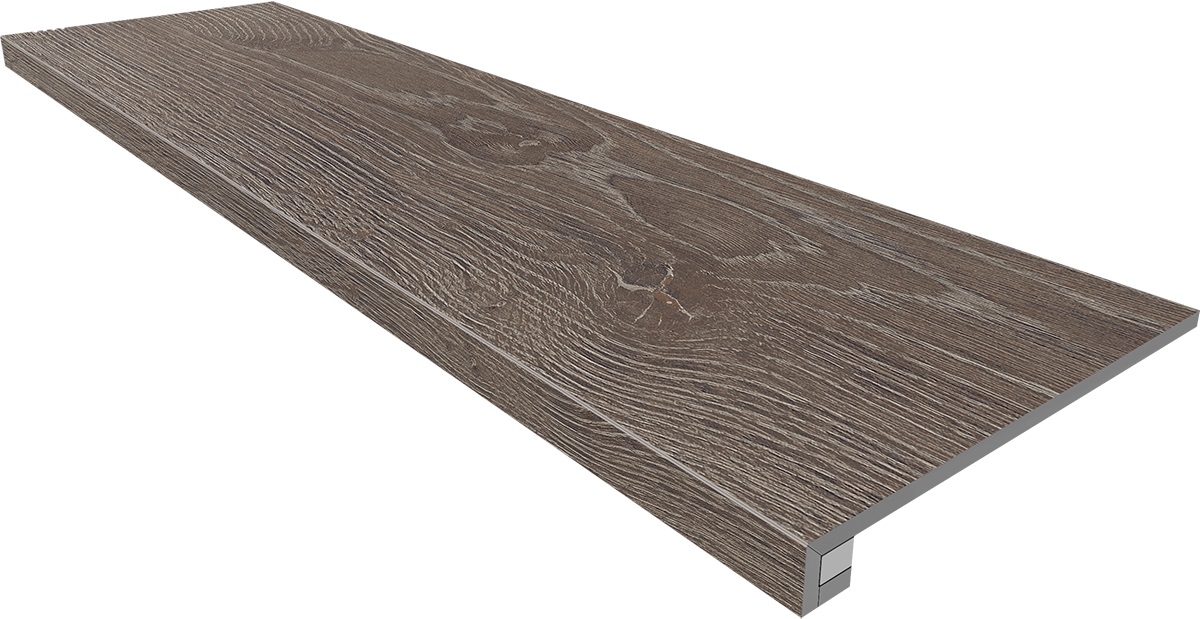 Ступень Kraft Wood Wenge 330x1200 (прямоугольный бортик) без насечек+подступенок 145x1200 структур. KW03