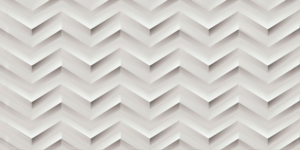 Плитка настенная 3D White Chevron 305x560 белая