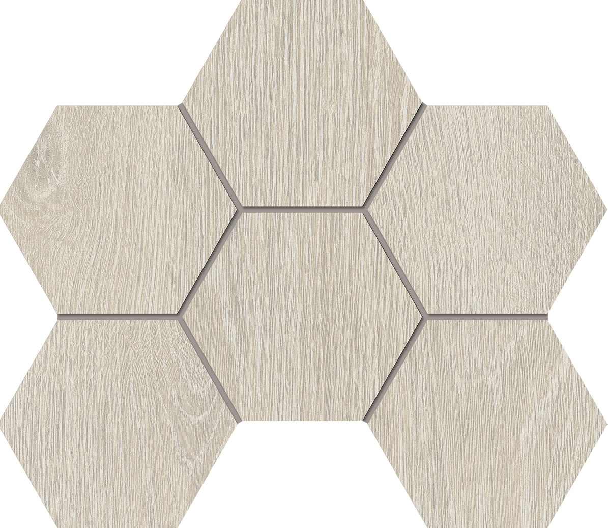 Мозаика Kraft Wood Nordic Hexagon 250x285 структурированная KW00