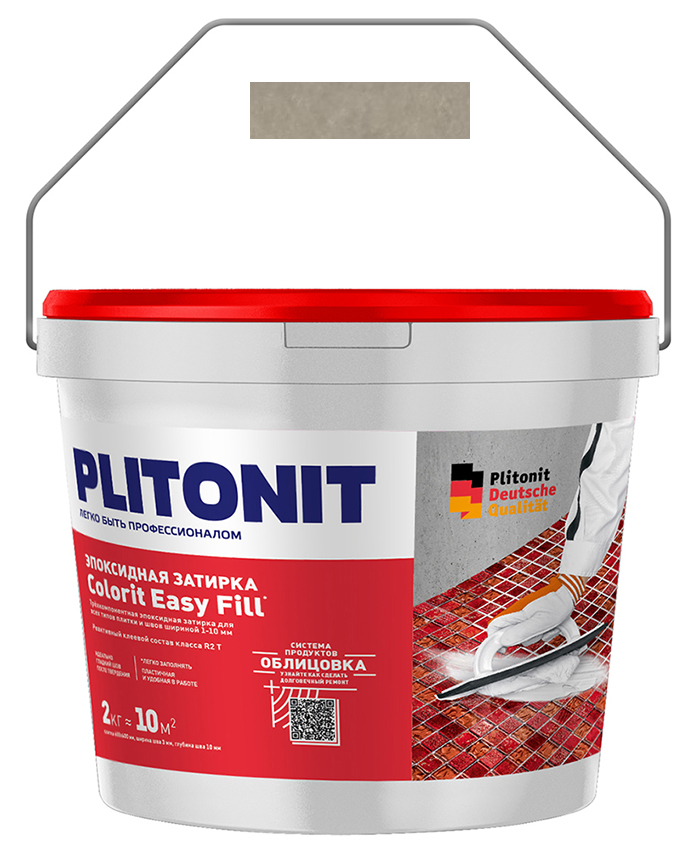 Затирка для швов Plitonit Colorit Easy Fill эпоксидная, песочно-серая (2 кг)