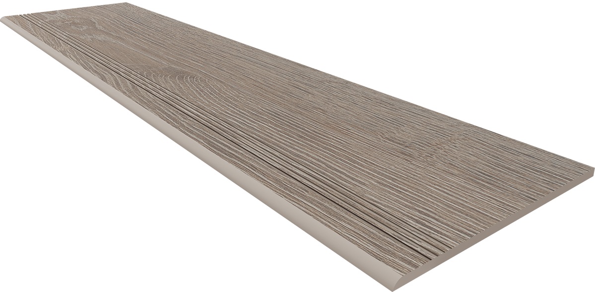 Ступень Kraft Wood Light Grey 300x1200 структурированная с насечками KW02