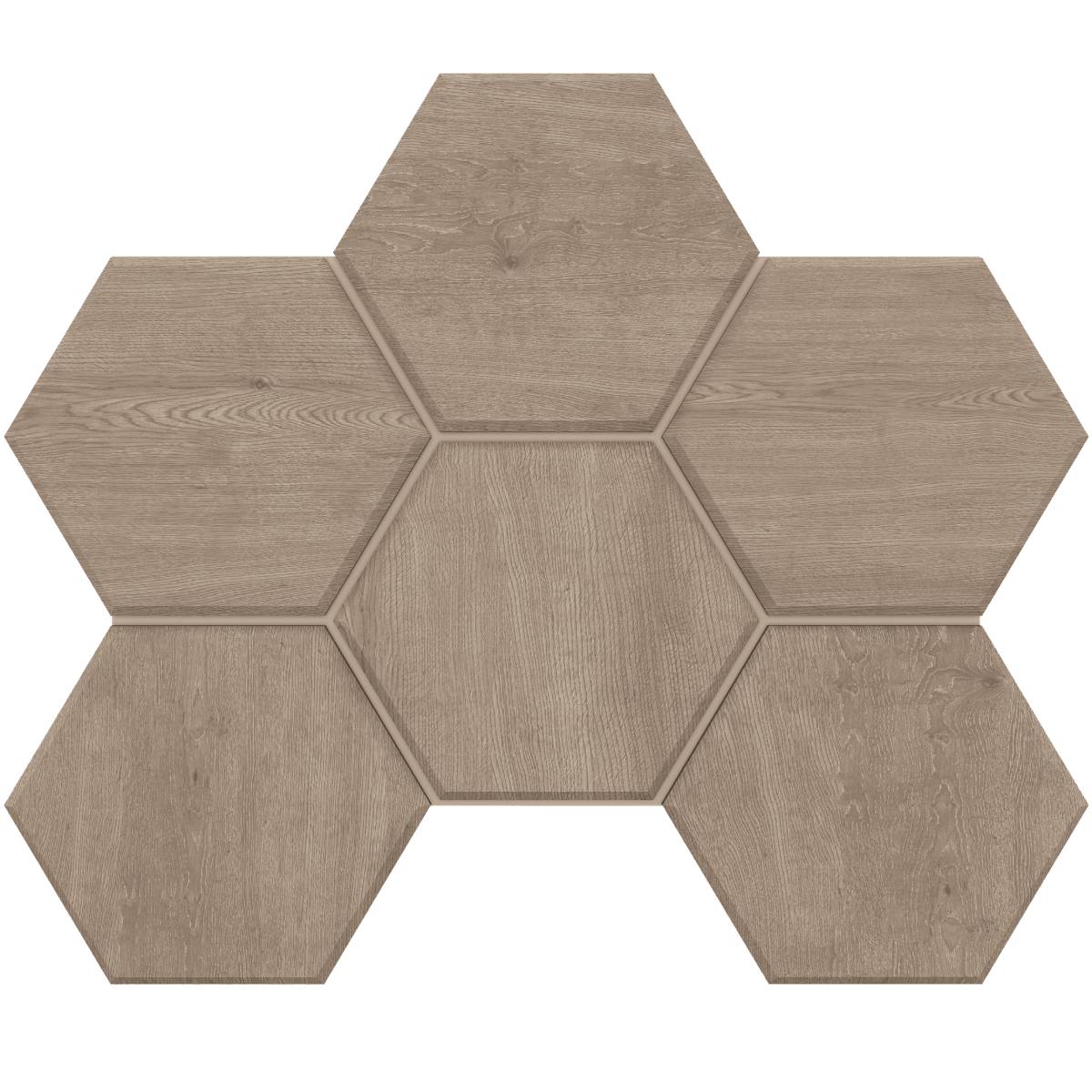 Мозаика Classic Wood Dark Grey Hexagon 250x285 неполированная CW02 фото
