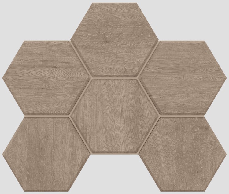 Мозаика Classic Wood Dark Grey Hexagon 250x285 неполированная CW02