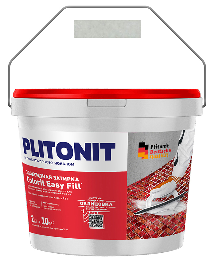 Затирка для швов Plitonit Colorit Easy Fill эпоксидная, серебристо-серая (2 кг)