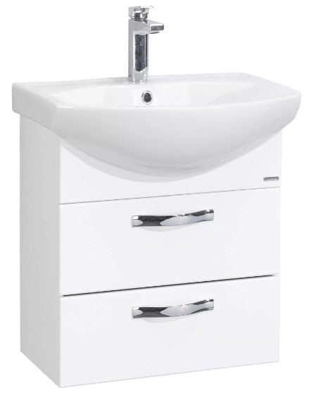 Тумба-умывальник подвесная Ария 50 М 1400-1 1A140001AA010 с раковиной Смайл 50 1WH207781 фото