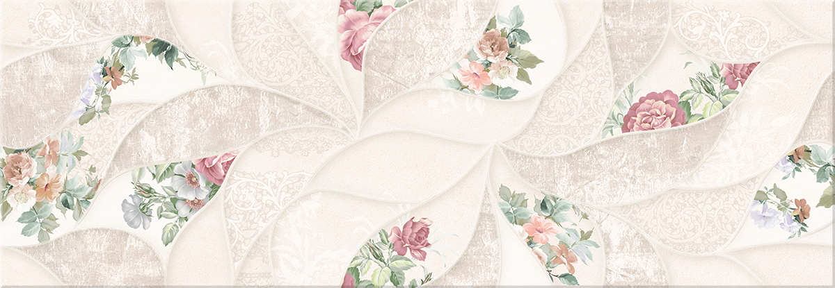Плитка настенная Malwiya Milk Floris 242x700 бежевая Плитка настенная Malwiya Milk Floris 242x700 бежевая фото