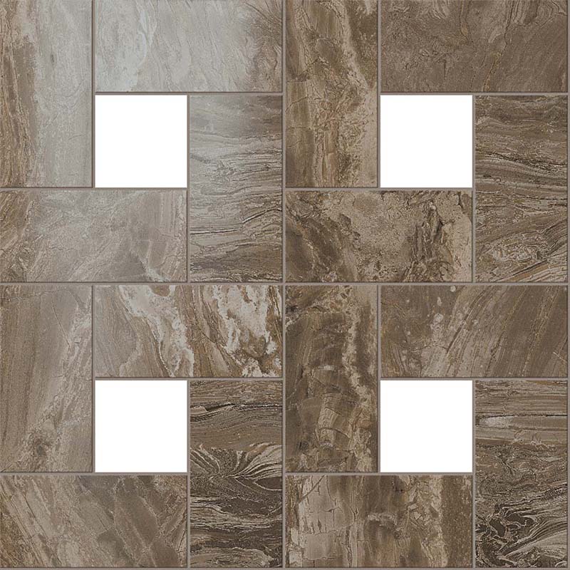 Мозаика Supernova Marble Woodstone Taupe Mosaic Lap 450x450 коричневая