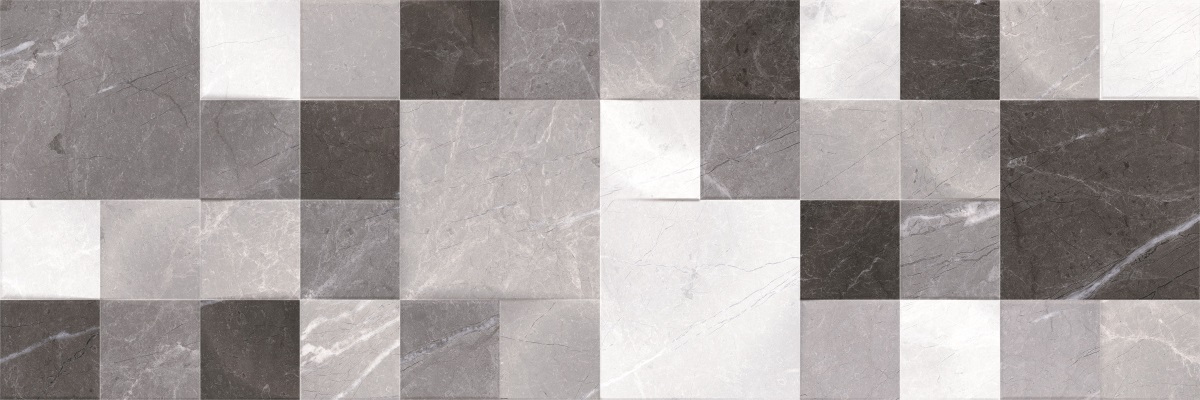 Плитка настенная Perfect Nero Decor 02 300x900 глянцевая серая DG01-02