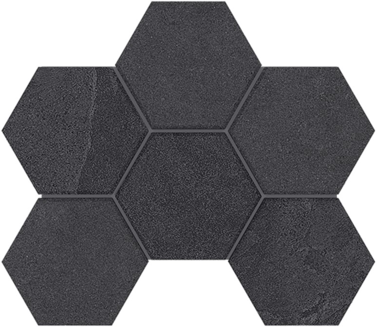 Мозаика Terra Black Hexagon 250x285 неполированная LN04/TE04