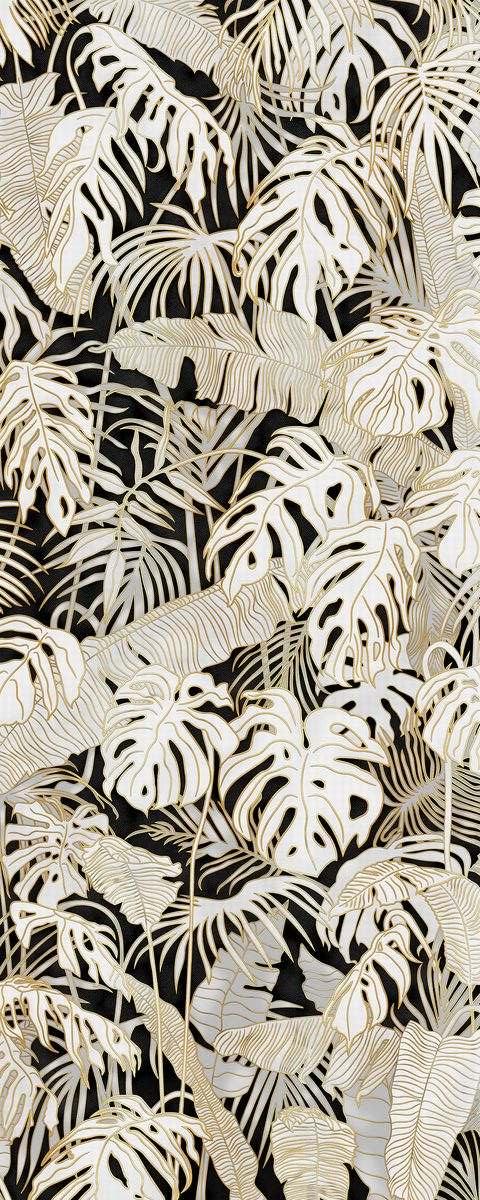 Интерьерная панель 1200x3000 Foliage Black Ivory глянцевая A-12.2.2/1200x3000G фото