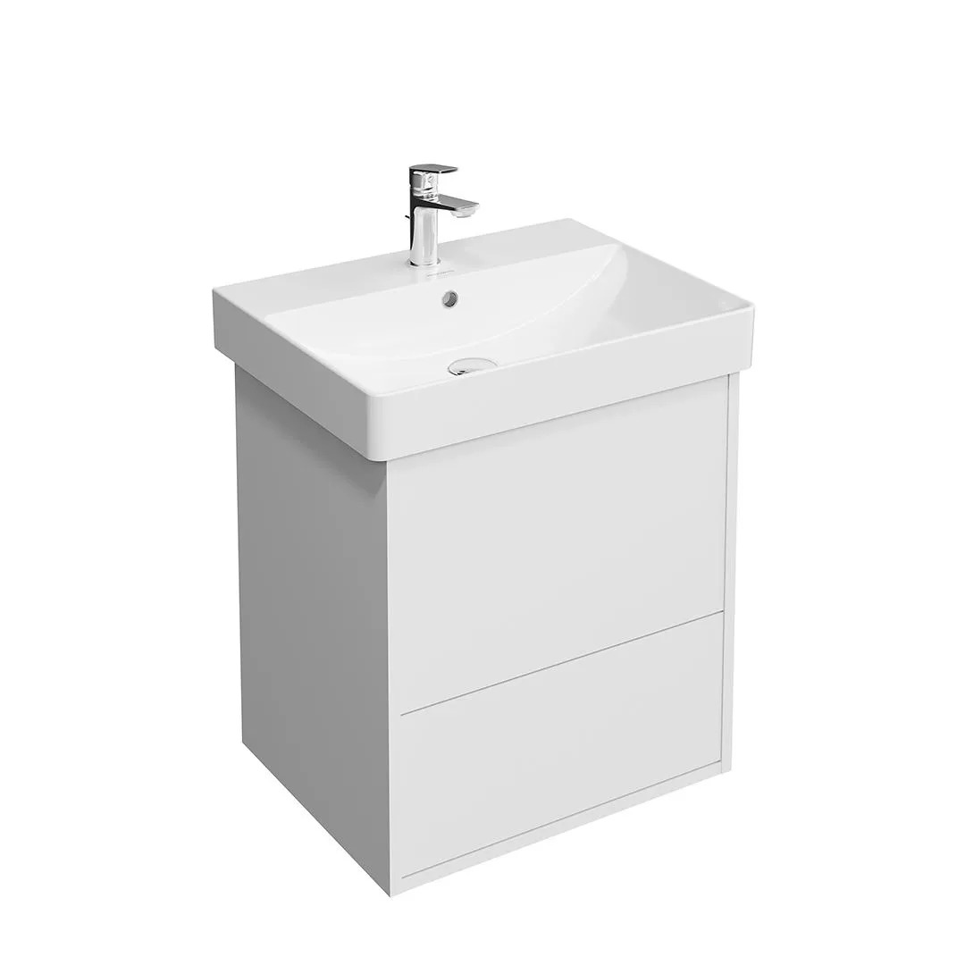 Тумба Pro 55 (подвесная 2 ящика) белая матовая Pro.55.2\WHT.M фото