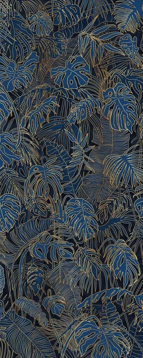 Интерьерная панель 1200x3000 Foliage Royal Blue глянцевая A-12.6.1/1200x3000G фото