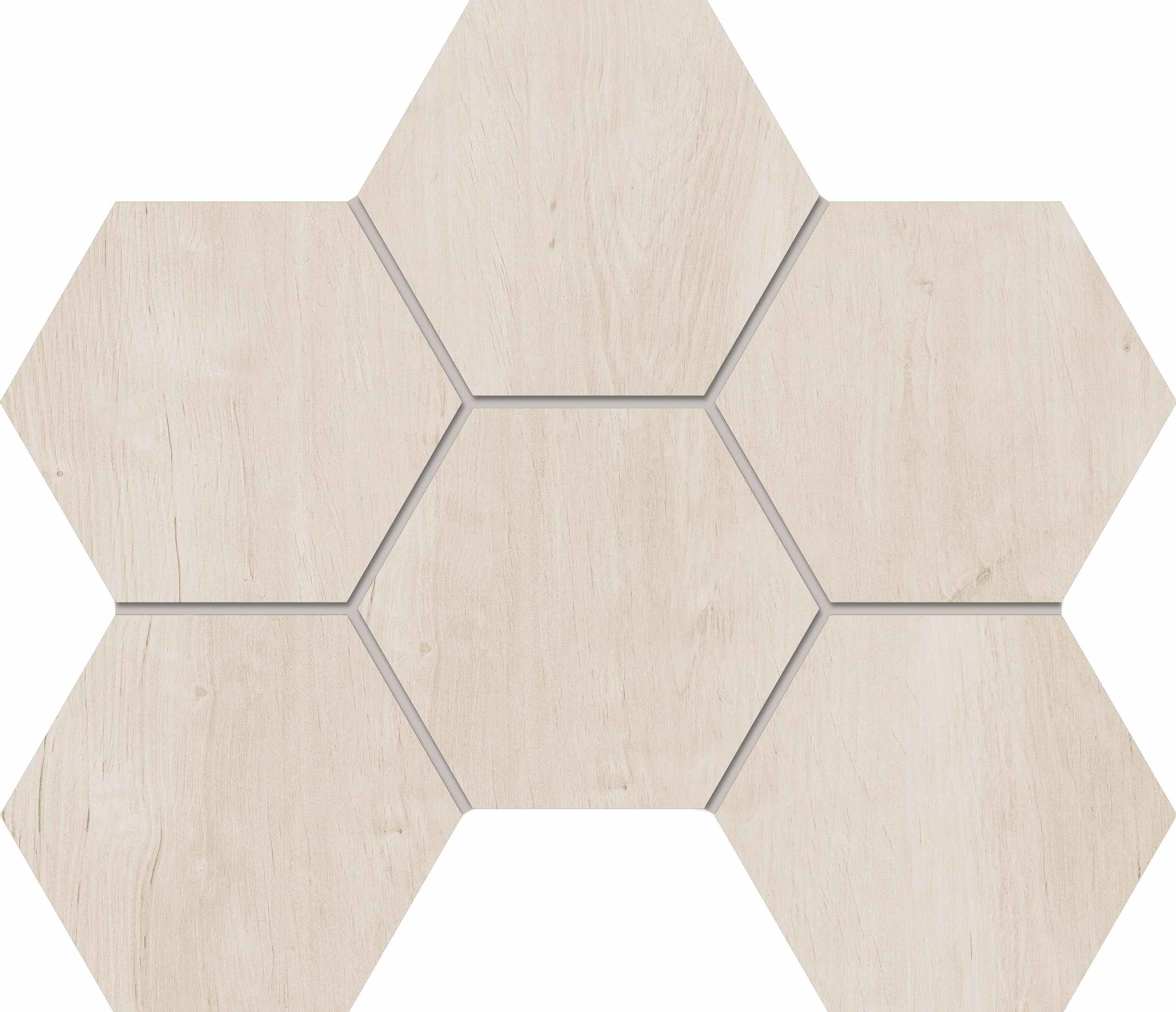 Мозаика Soft Wood Nordic Hexagon 250x285 неполированная SF01