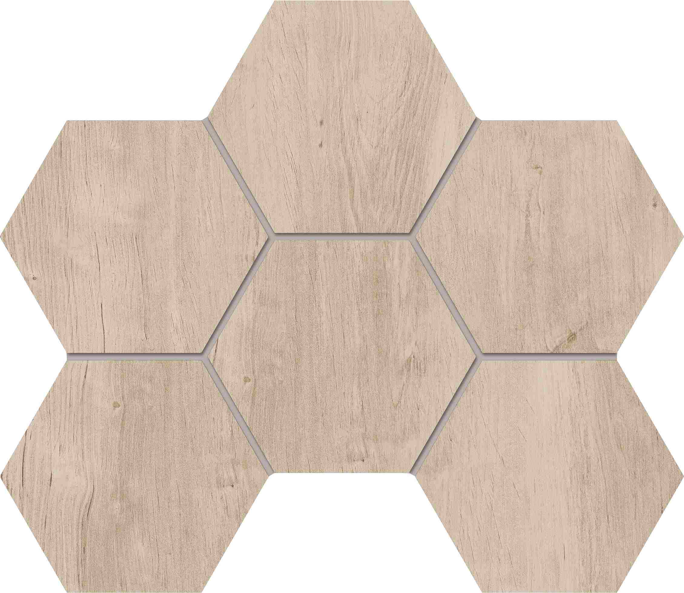 Мозаика Soft Wood Creamy Hexagon 250x285 неполированная SF02