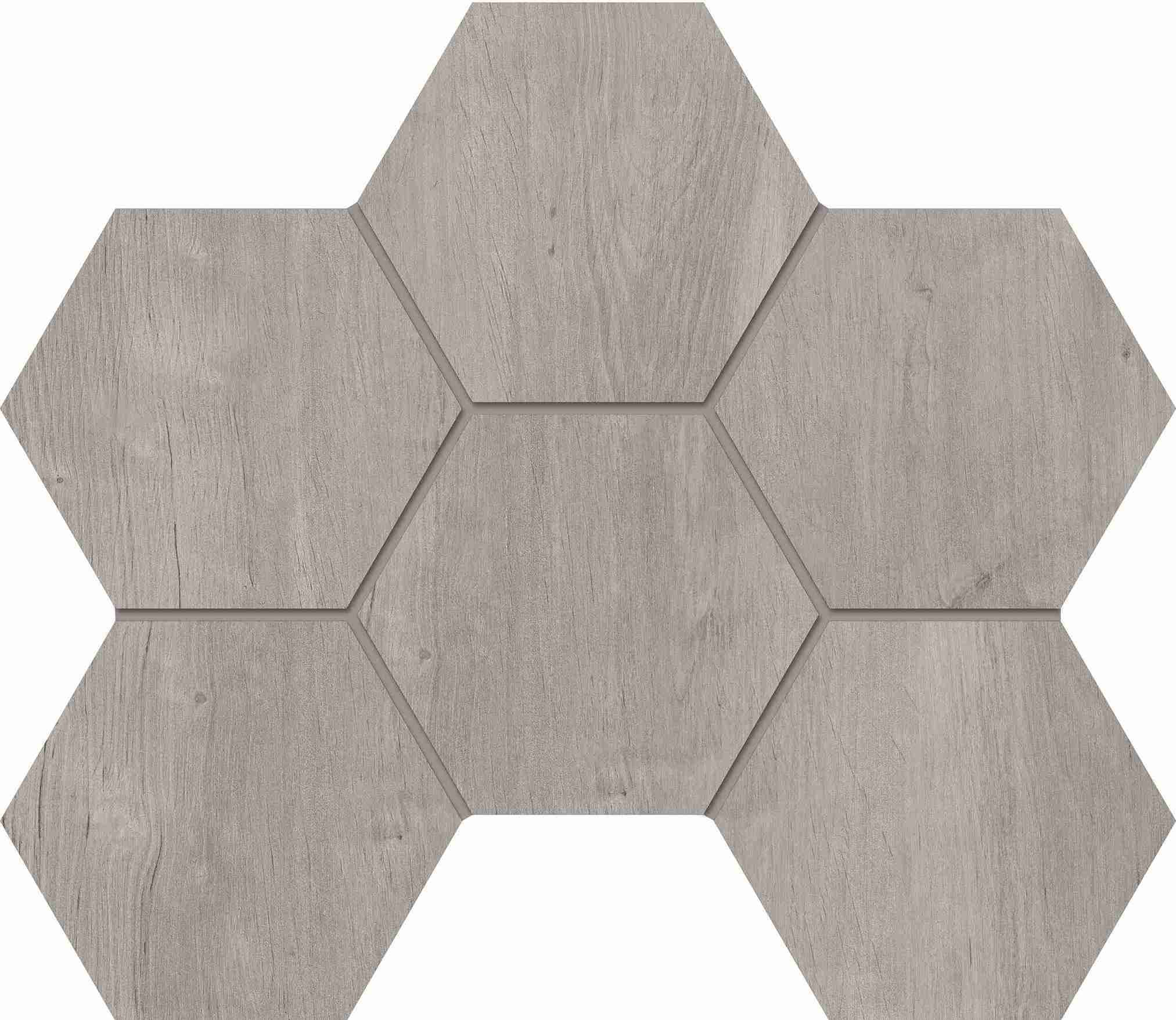 Мозаика Soft Wood Grey Hexagon 250x285 неполированная SF03