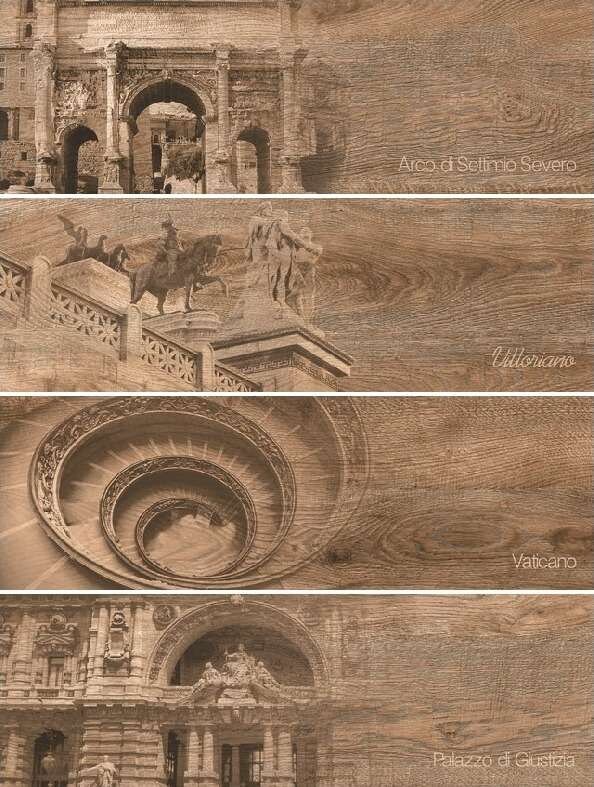 Декор Италиан Вуд (Italian Wood) 200x600 темно-коричневый G-252/SR/d01