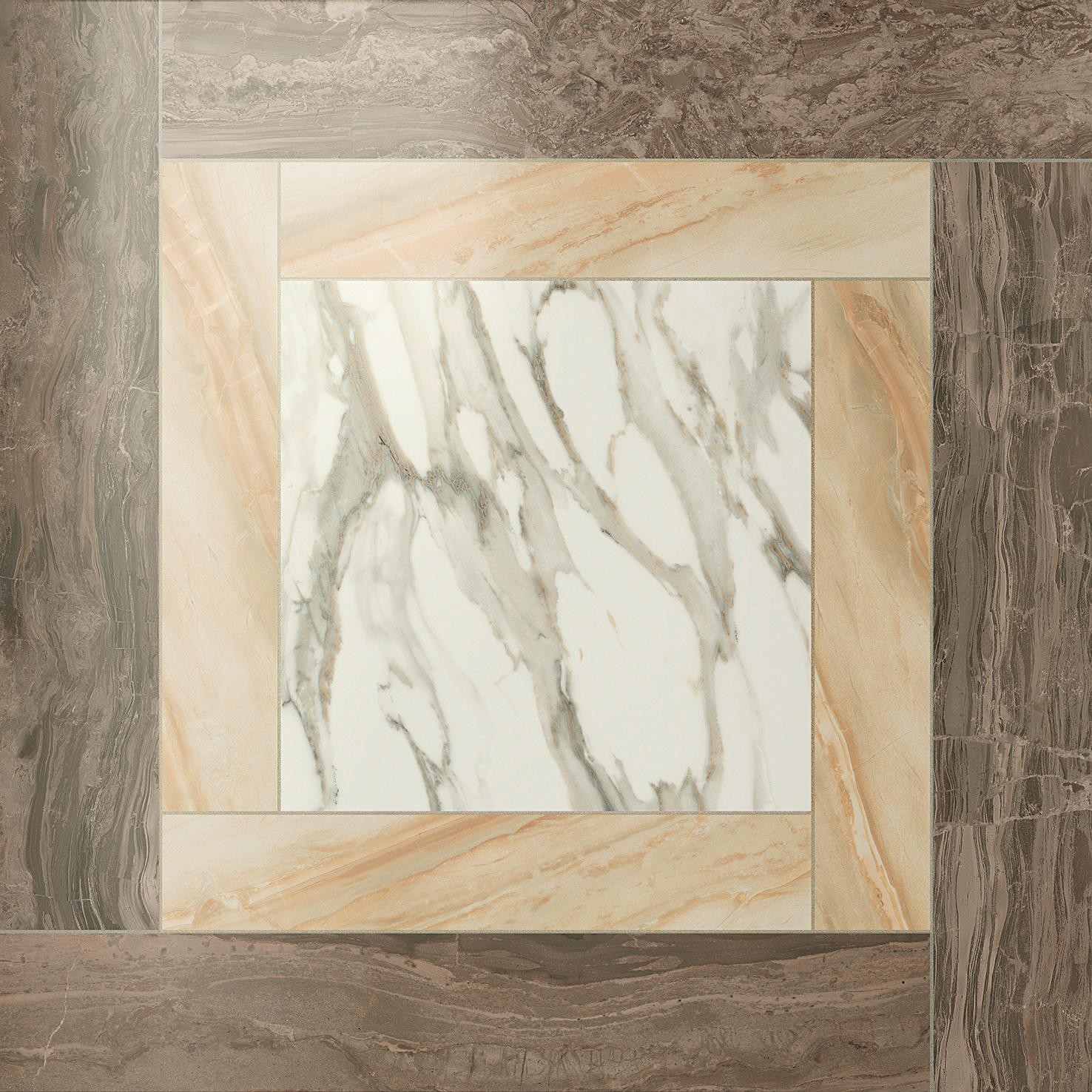 Керамогранит 600*600 SUPERNOVA MARBLE Cassettone Calacatta Gold LAP (43.2/1.08)