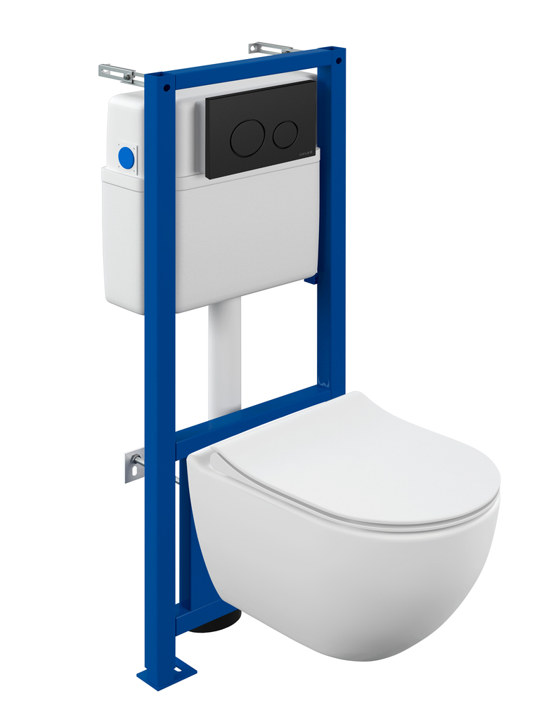 Комплект Brasco Smart CO DPL EO slim + LINK PRO + Twins пластик черный матовый 68268 фото