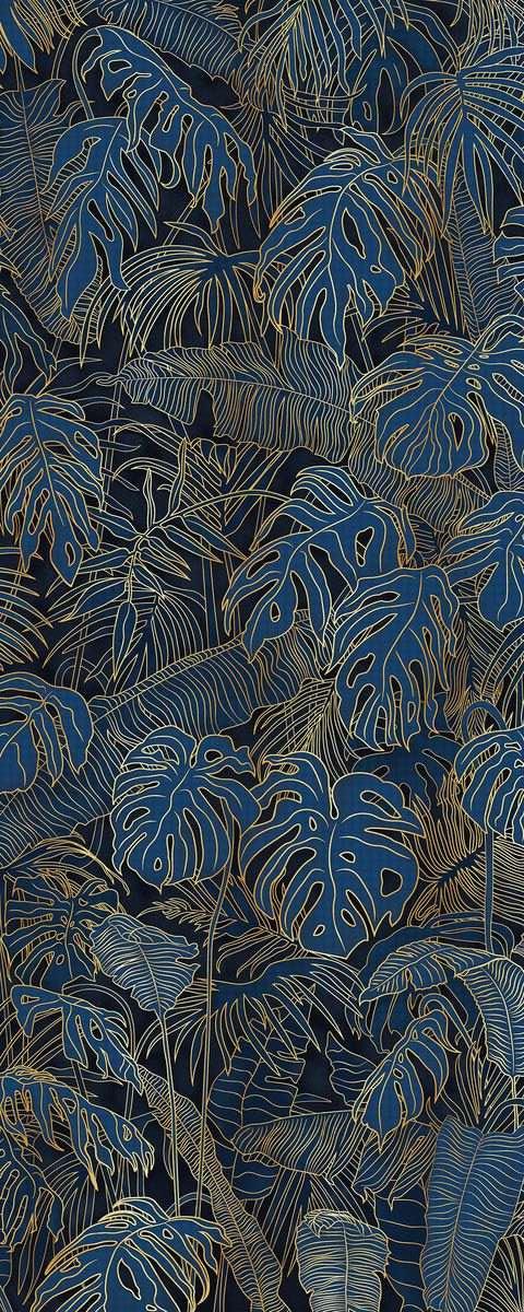 Интерьерная панель 1200x3000 Foliage Royal Blue глянцевая A-12.6.2/1200x3000G фото