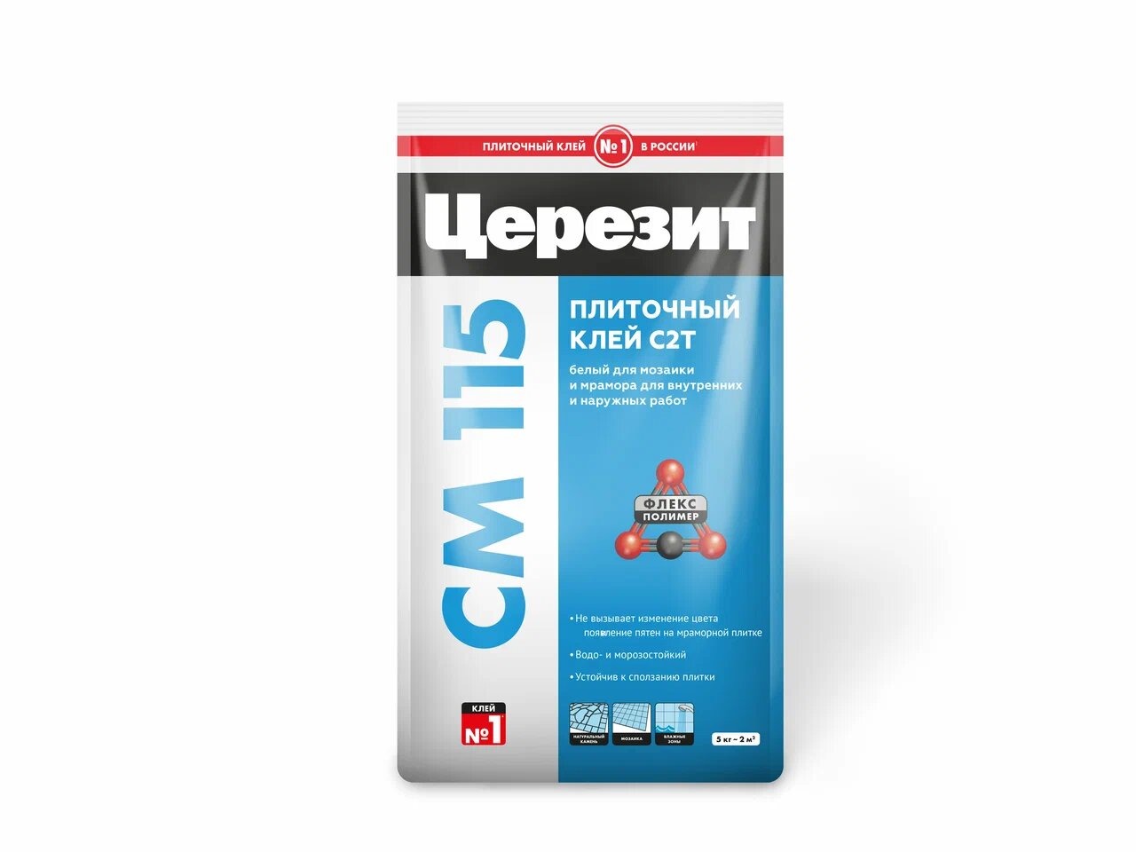 Клей для мозаики и мрамора Ceresit CM 115, 5 кг фото