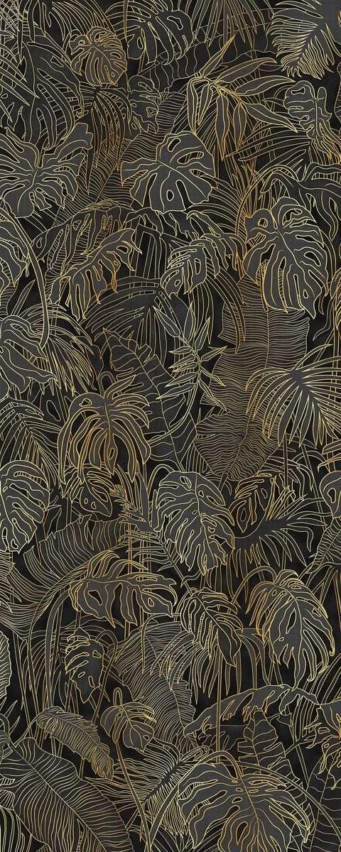 Интерьерная панель 1200x3000 Foliage Inky Gold глянцевая A-12.3.1/1200x3000G фото