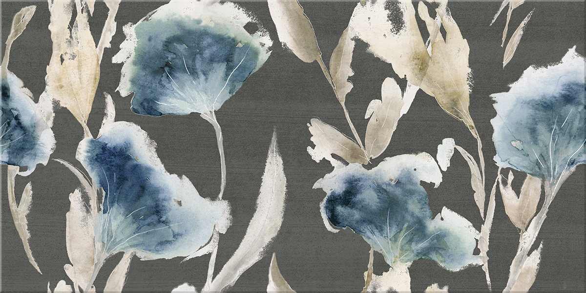 Декор настенный Aura Grafite Floris Decor 315x630 серый фото