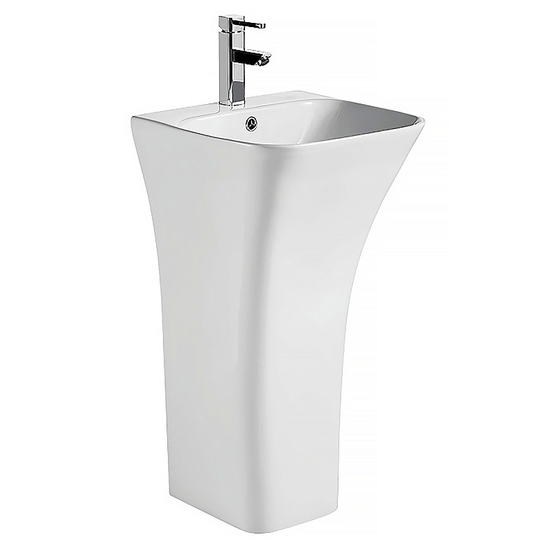 Раковина напольная Fretta Square 450х435х835 отдельностоящая, прямоугольная, белая AZ-315 фото