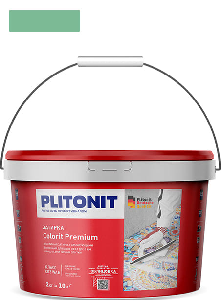 Затирка для швов Plitonit Colorit Premium биоцидная, салатовая (2 кг)