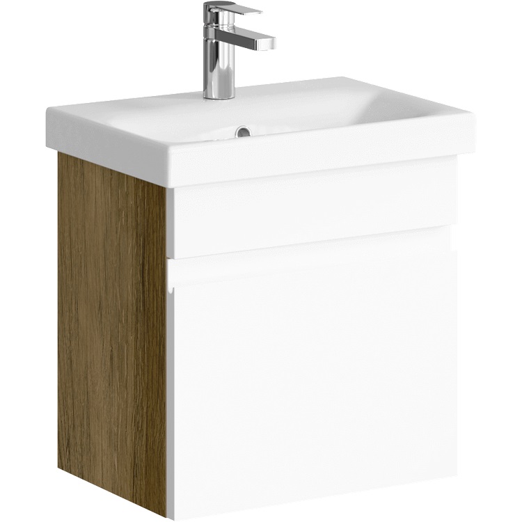 Тумба Smart 50 подвесная с 1-м ящиком (тумба+умывальник Moduo Slim 50 UM-MOD50SL/1) дуб балтийский SRT0105DB фото