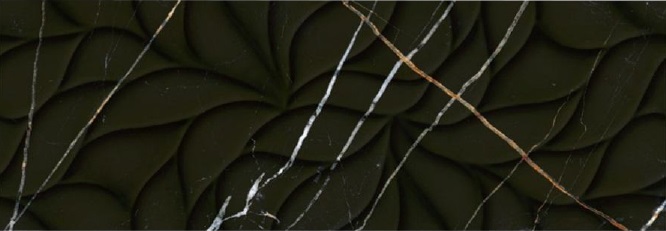 Плитка настенная Black & Gold Struttura 242x700 черная фото