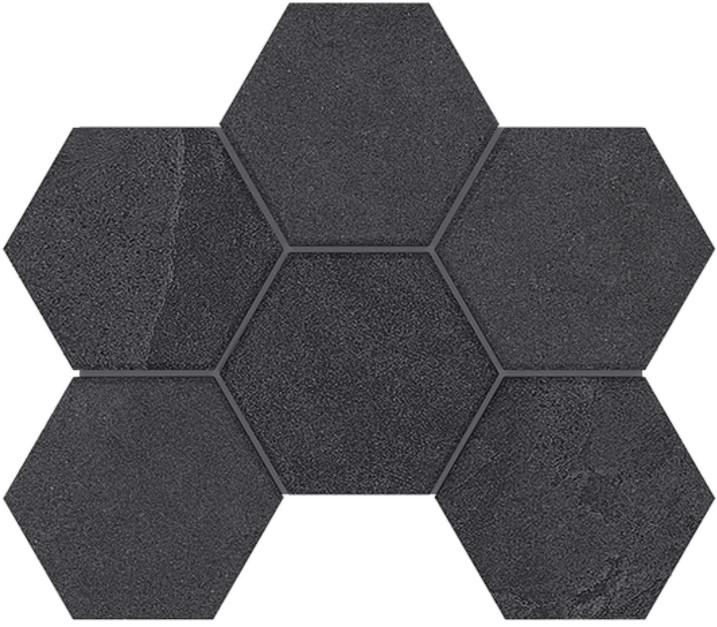 Мозаика Luna Black Hexagon 250x285 неполированная LN04/TE04