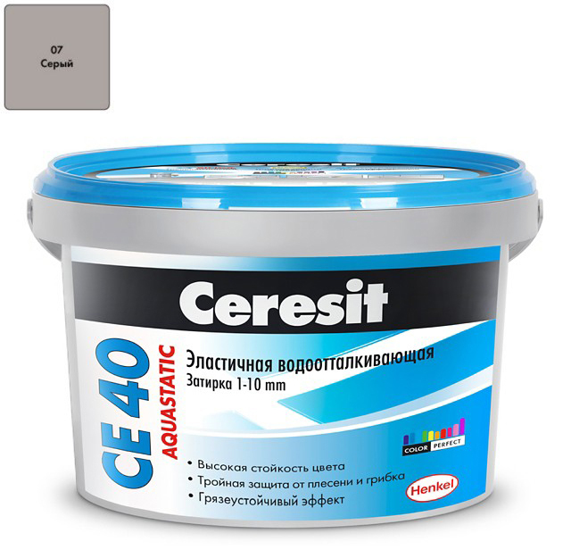 Затирка Ceresit CE40 Aquastatic №07 серая