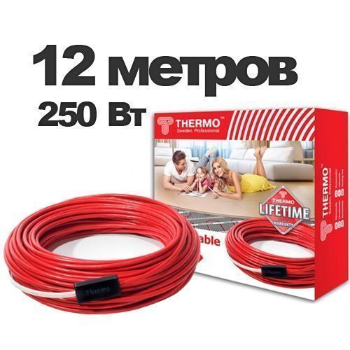 Нагревательный кабель Thermo 12 м, 250 Вт