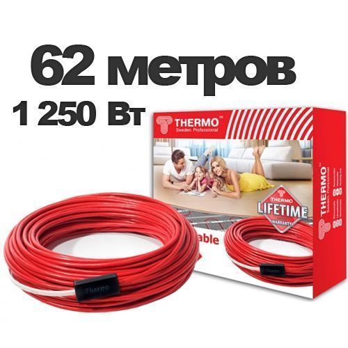 Нагревательный кабель Thermo 62 м, 1250 Вт