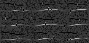 Декор настенный Дефиле Неро Геометрия 201x405 черный