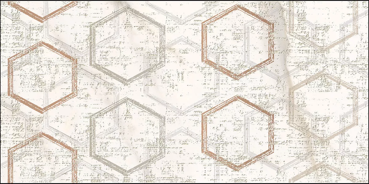 Декор настенный Apulia Oro Hexagone 315x630 бежевый