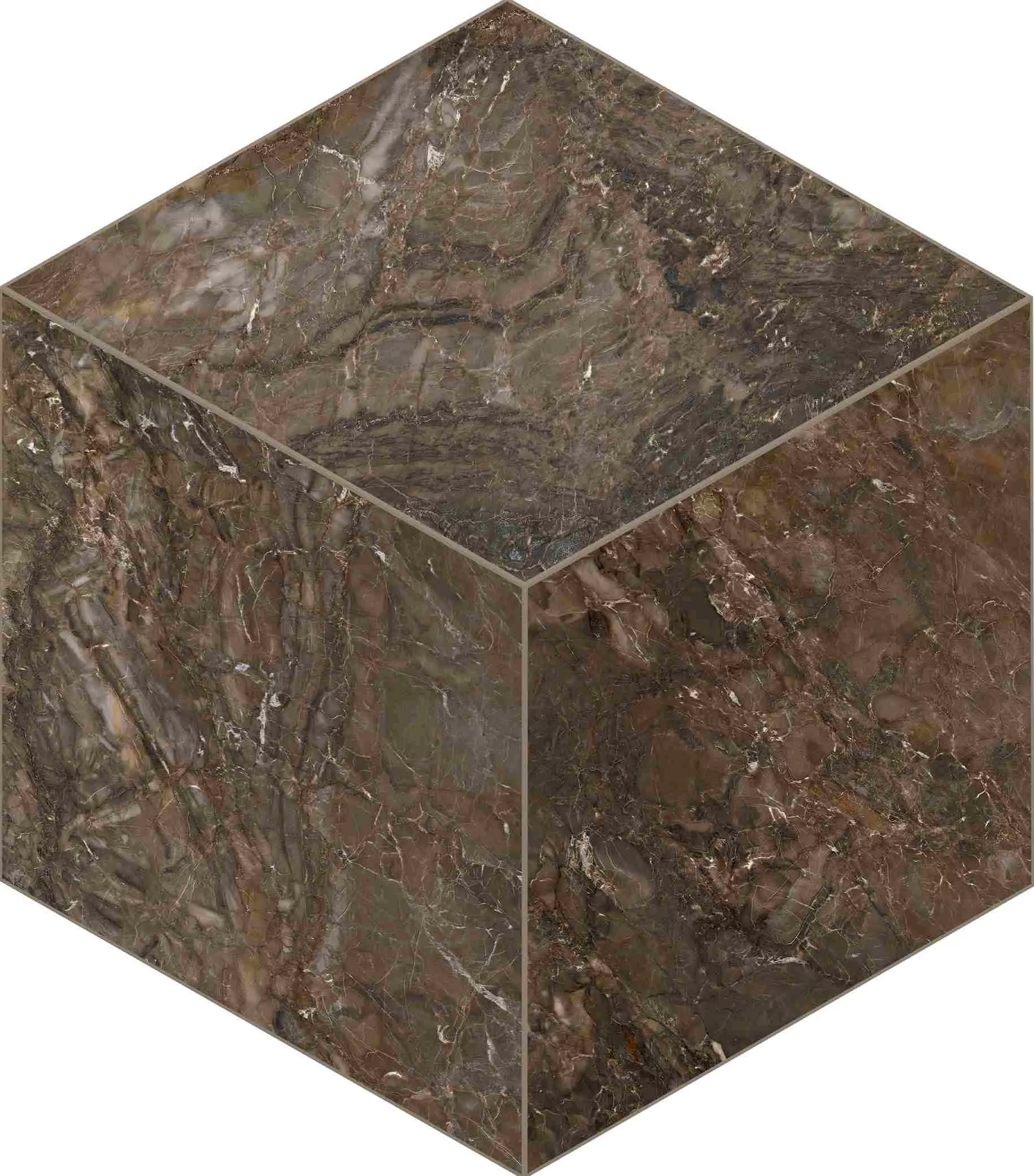 Мозаика Bernini Dark Brown Cube 250x290 неполированная BR04