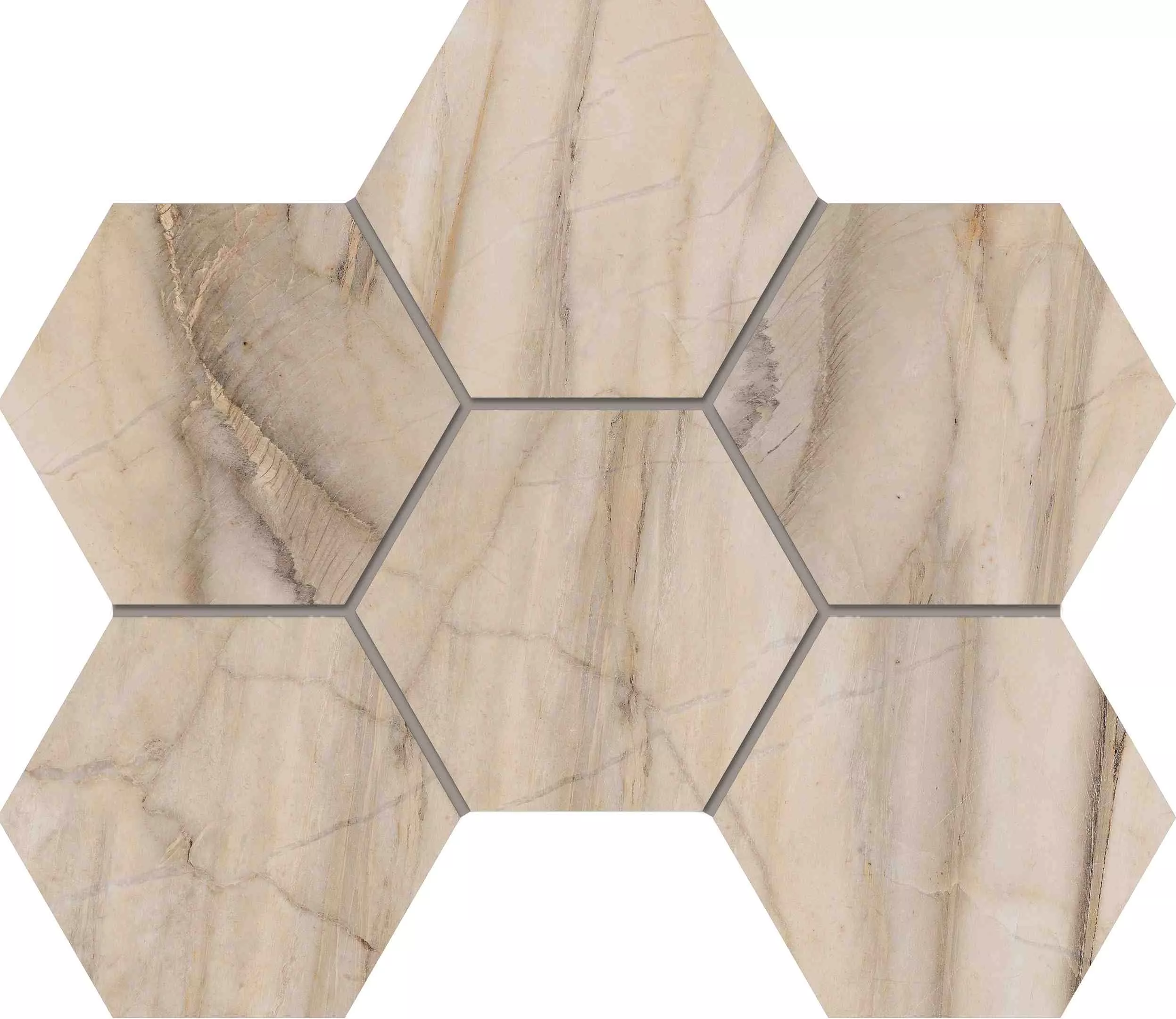 Мозаика Bernini Pearl Hexagon 250x285 полированная BR01