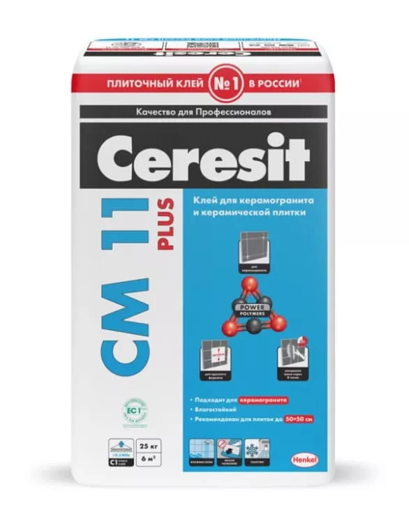 Клей для плитки Ceresit CM 11 Plus, 25 кг